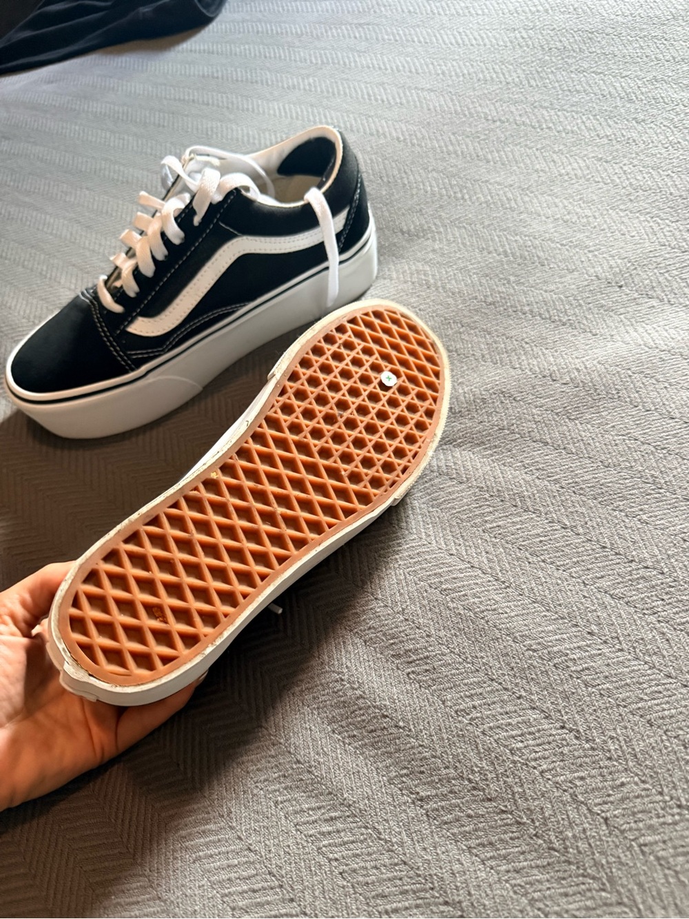 Vans Old Skool Stackform Sneaker in Black and White - Picture 7 of 9